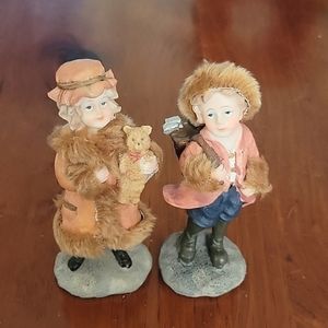 Greenbrier Polystone Figures - Girl & Boy